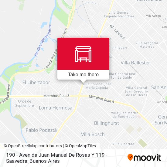 190 - Avenida Juan Manuel De Rosas Y 119 - Saavedra map