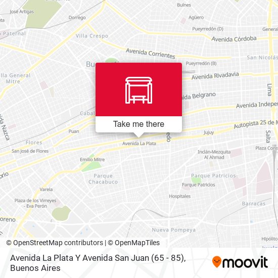 Avenida La Plata Y Avenida San Juan (65 - 85) map