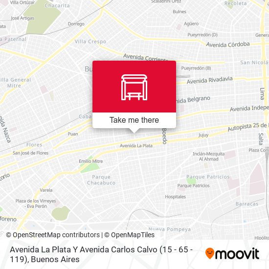 Mapa de Avenida La Plata Y Avenida Carlos Calvo (15 - 65 - 119)