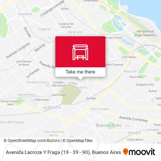 Avenida Lacroze Y Fraga (19 - 39 - 90) map