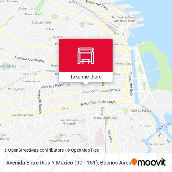 Mapa de Avenida Entre Ríos Y México (90 - 151)