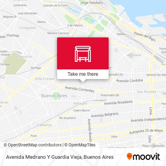 Avenida Medrano Y Guardia Vieja map