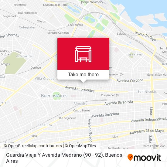 Guardia Vieja Y Avenida Medrano (90 - 92) map