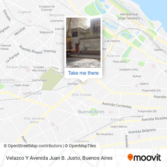 Velazco Y Avenida Juan B. Justo map