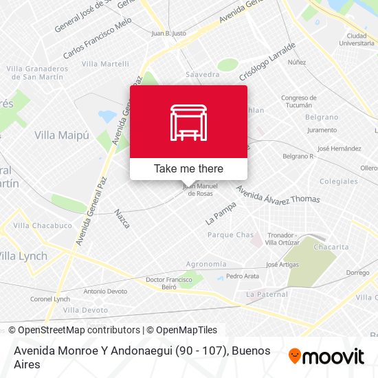 Mapa de Avenida Monroe Y Andonaegui (90 - 107)