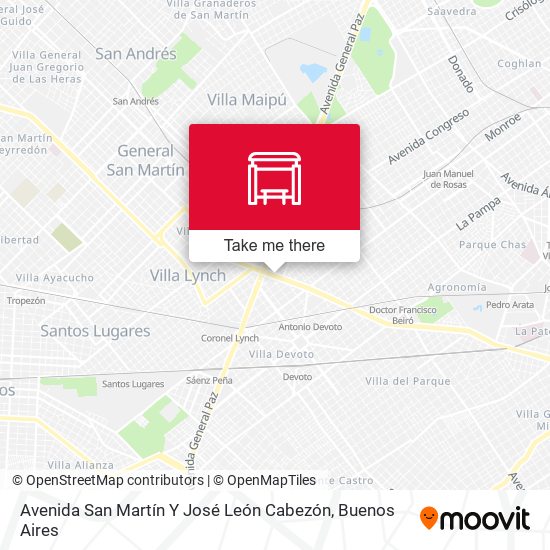 Mapa de Avenida San Martín Y José León Cabezón