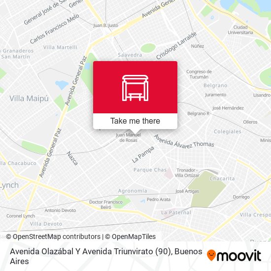 Mapa de Avenida Olazábal Y Avenida Triunvirato (90)