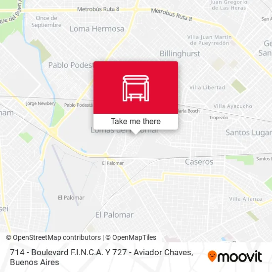 714 - Boulevard F.I.N.C.A. Y 727 - Aviador Chaves map