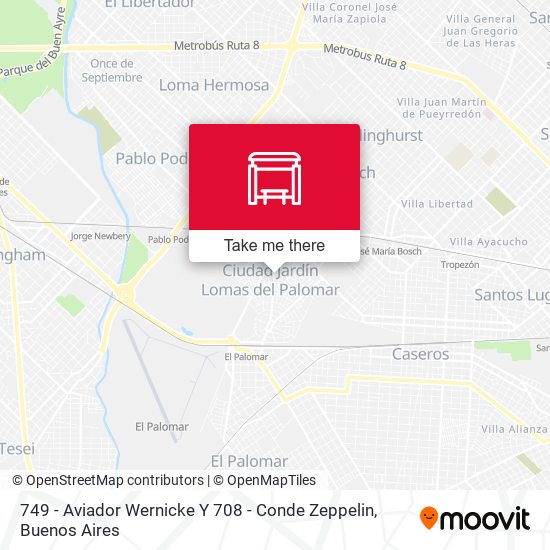 Mapa de 749 - Aviador Wernicke Y 708 - Conde Zeppelin