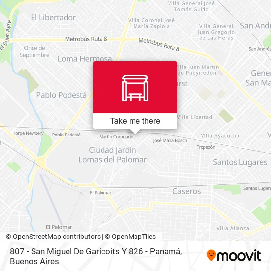 807 - San Miguel De Garicoits Y 826 - Panamá map