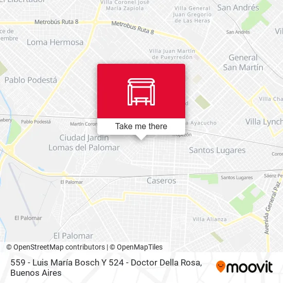 559 - Luis María Bosch Y 524 - Doctor Della Rosa map
