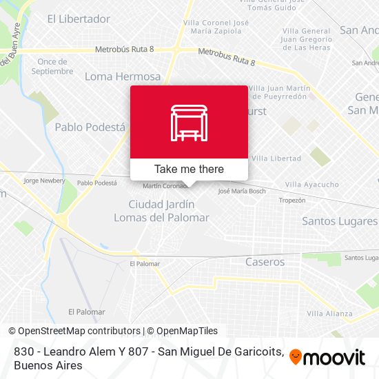 830 - Leandro Alem Y 807 - San Miguel De Garicoits map