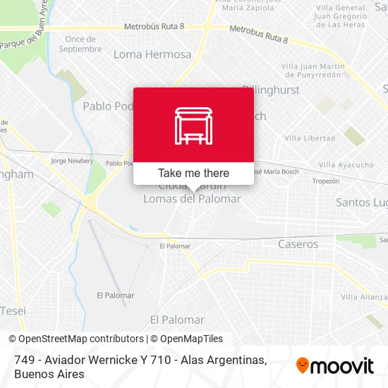 749 - Aviador Wernicke Y 710 - Alas Argentinas map