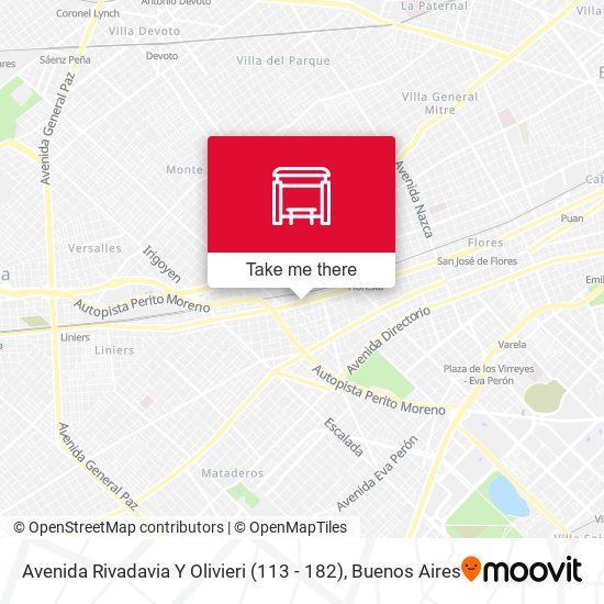 Avenida Rivadavia Y Olivieri (113 - 182) map