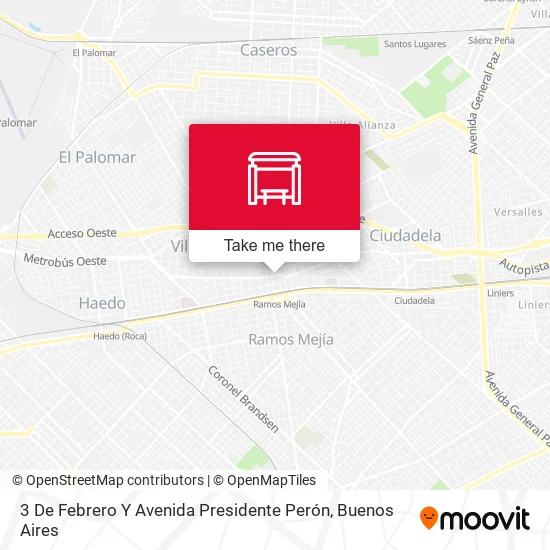 Mapa de 3 De Febrero Y Avenida Presidente Perón