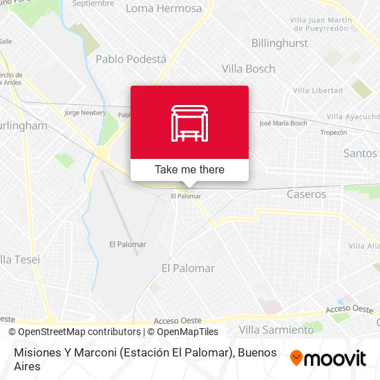 Mapa de Misiones Y Marconi (Estación El Palomar)