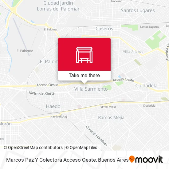 Marcos Paz Y Colectora Acceso Oeste map