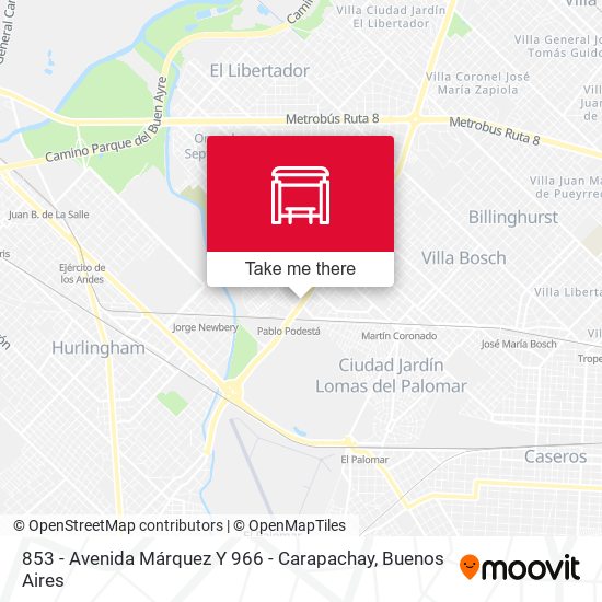 Mapa de 853 - Avenida Márquez Y 966 - Carapachay