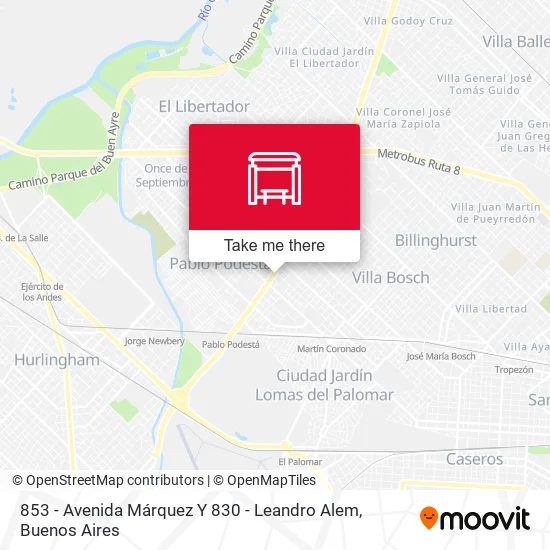 853 - Avenida Márquez Y 830 - Leandro Alem map