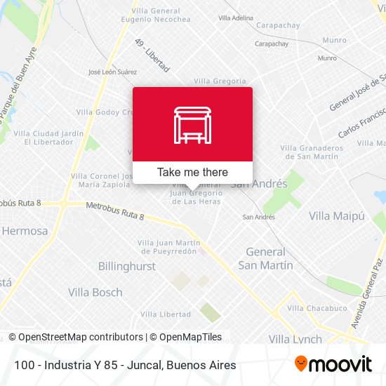 100 - Industria Y 85 - Juncal map