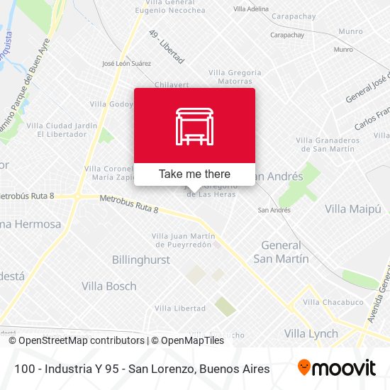 Mapa de 100 - Industria Y 95 - San Lorenzo