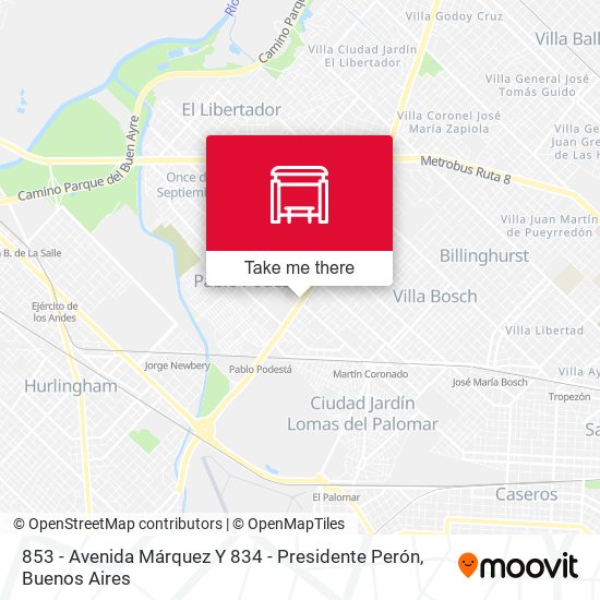 Mapa de 853 - Avenida Márquez Y 834 - Presidente Perón