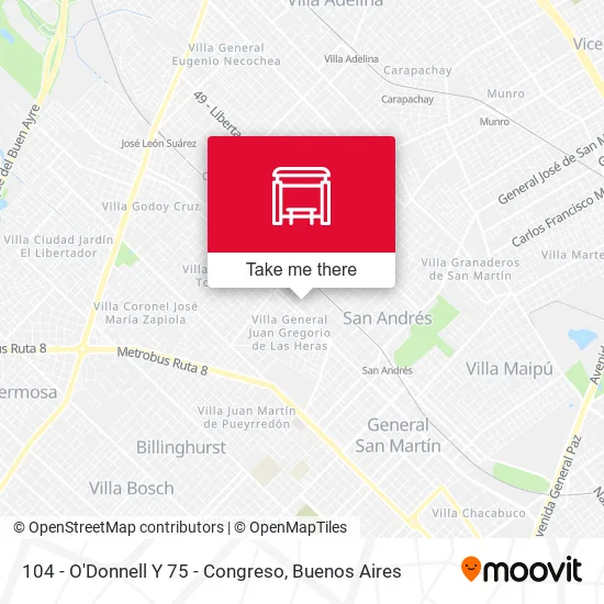 104 - O'Donnell Y 75 - Congreso map