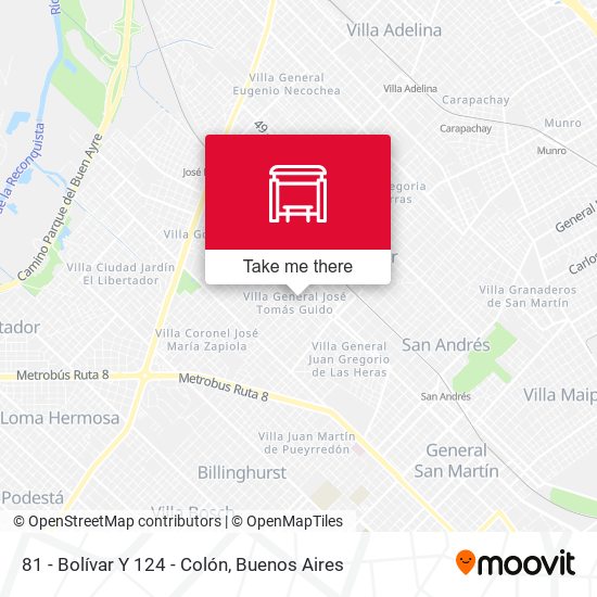 Mapa de 81 - Bolívar Y 124 - Colón