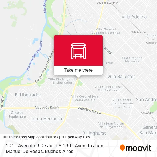 101 - Avenida 9 De Julio Y 190 - Avenida Juan Manuel De Rosas map
