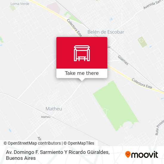 Av. Domingo F. Sarmiento Y Ricardo Güiraldes map