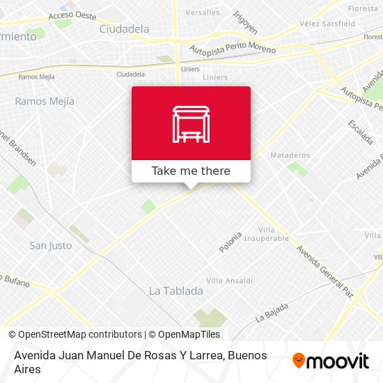 Mapa de Avenida Juan Manuel De Rosas Y Larrea