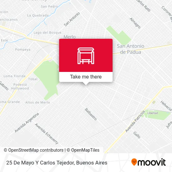 25 De Mayo Y Carlos Tejedor map