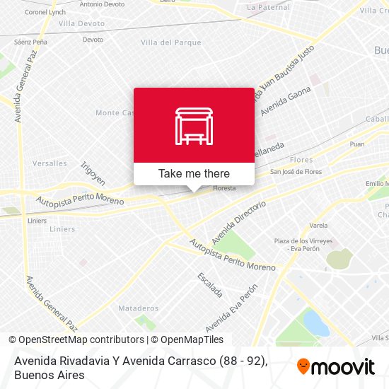 Avenida Rivadavia Y Avenida Carrasco (88 - 92) map