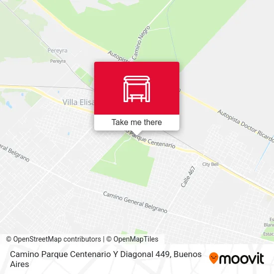 Camino Parque Centenario Y Diagonal 449 map