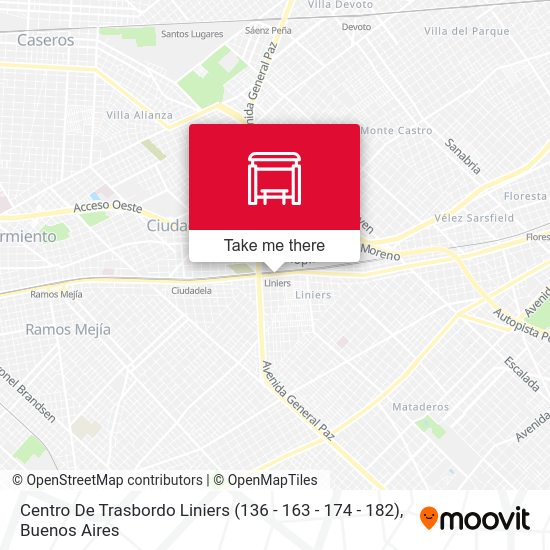 Centro De Trasbordo Liniers (136 - 163 - 174 - 182) map