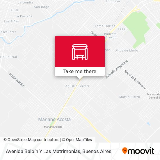 Avenida Balbín Y Las Matrimonias map