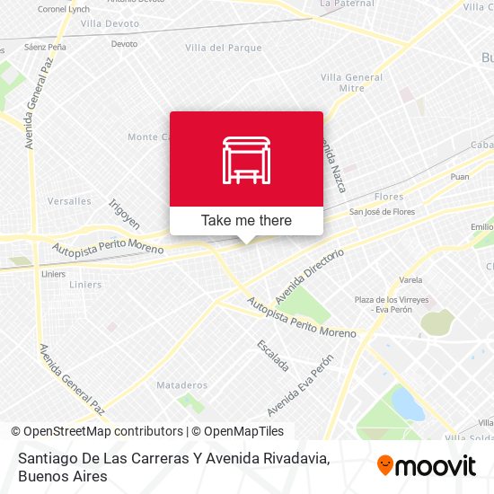 Santiago De Las Carreras Y Avenida Rivadavia map