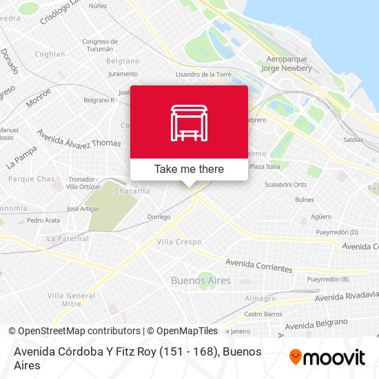 Mapa de Avenida Córdoba Y Fitz Roy (151 - 168)