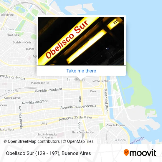 Obelisco Sur (129 - 197) map