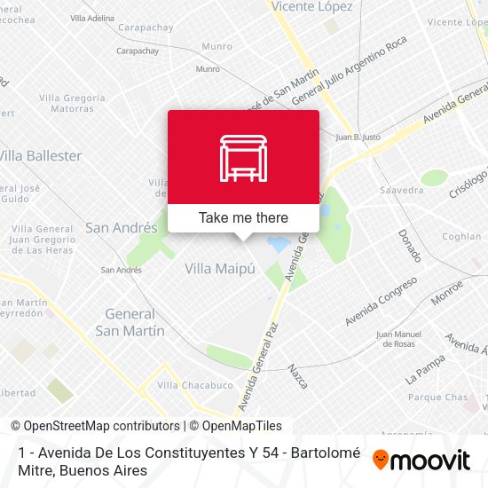 1 - Avenida De Los Constituyentes Y 54 - Bartolomé Mitre map
