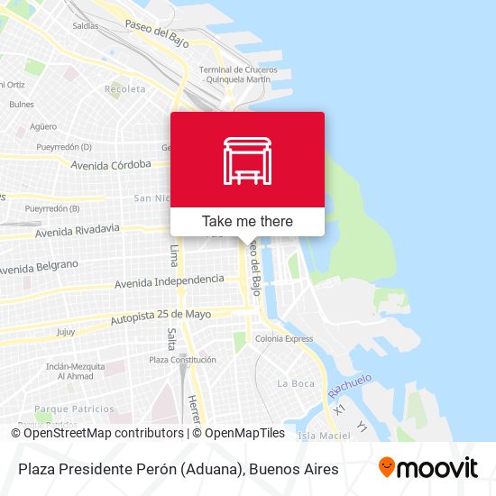 Mapa de Plaza Presidente Perón (Aduana)