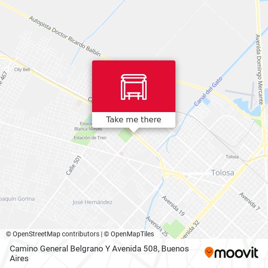 Camino General Belgrano Y Avenida 508 map