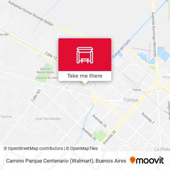 Mapa de Camino Parque Centenario (Walmart)