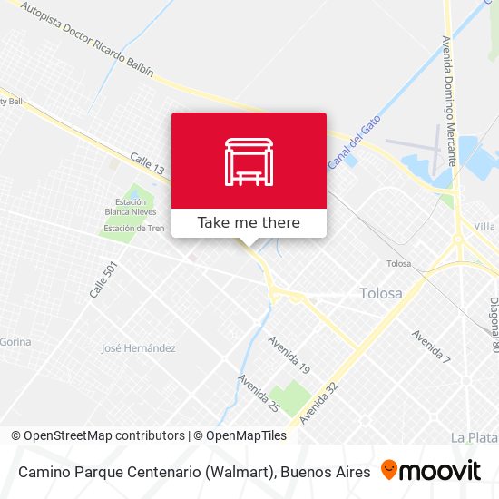 Mapa de Camino Parque Centenario (Walmart)
