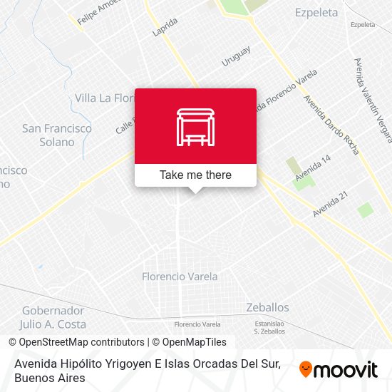 Avenida Hipólito Yrigoyen E Islas Orcadas Del Sur map