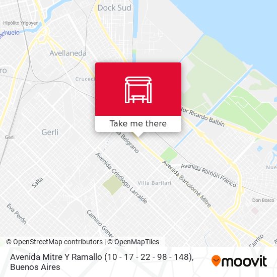 Avenida Mitre Y Ramallo (10 - 17 - 22 - 98 - 148) map