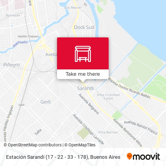 Estación Sarandí (17 - 22 - 33 - 178) map