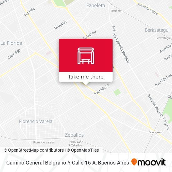 Camino General Belgrano Y Calle 16 A map