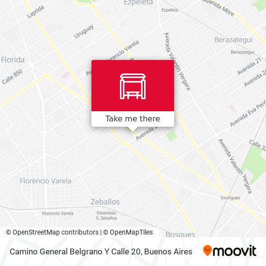 Camino General Belgrano Y Calle 20 map