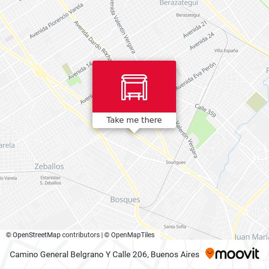 Camino General Belgrano Y Calle 206 map